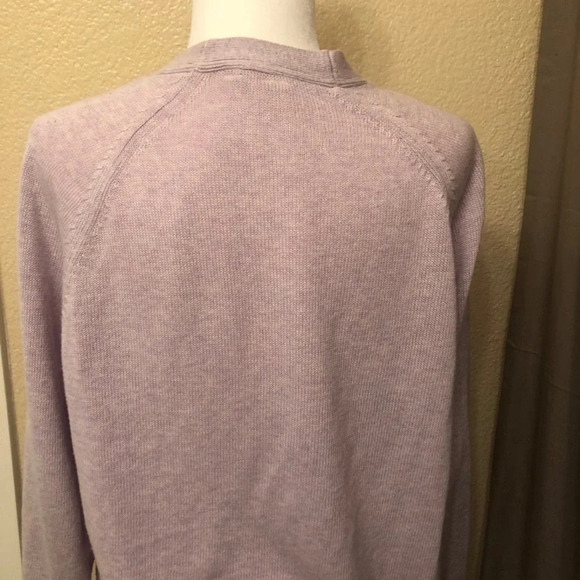 GAP Light Purple Crewneck Button Cardigan 100% cotton size large petite - Picture 3 of 5